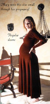 Long Burgundy Dress with Regular Sleeves