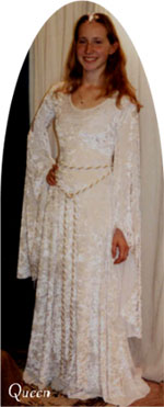 The Bridal Look - Long White Crushed Lux with Queen Sleeves