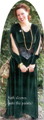 Long Green Dress with Goth Sleeves
